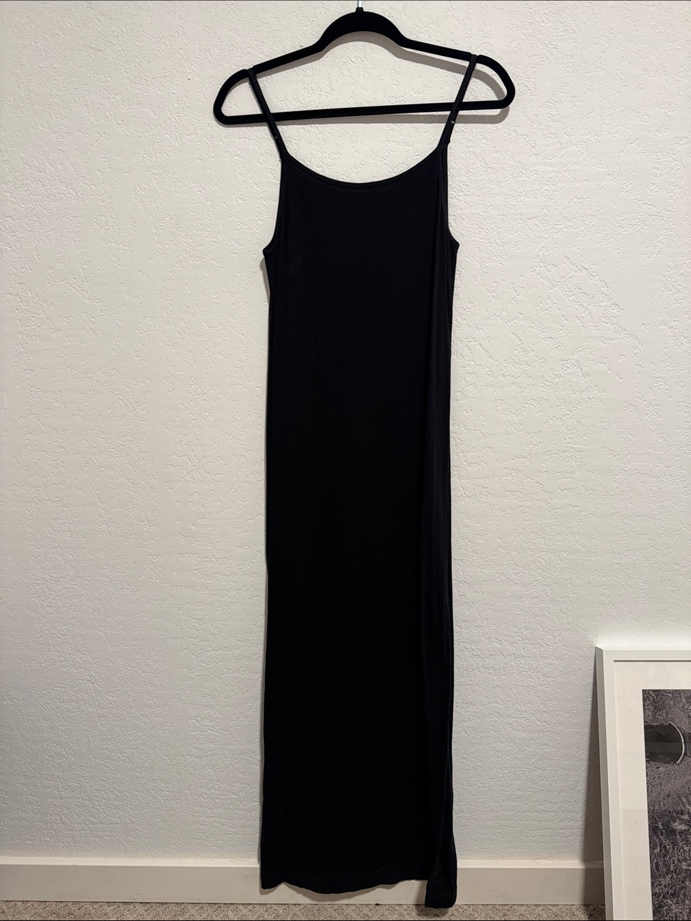 Classic Black Slip Dress with Adjustable Spaghetti Straps